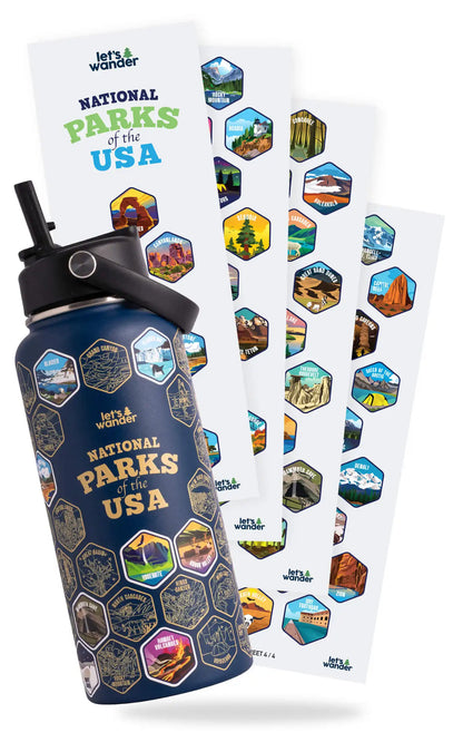 Lets Wander™ National Parks Water Bottle + Stickers