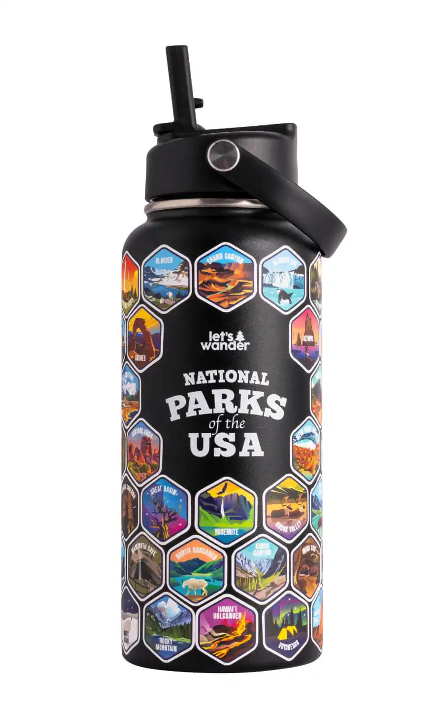 Lets Wander™ National Parks Water Bottle + Stickers