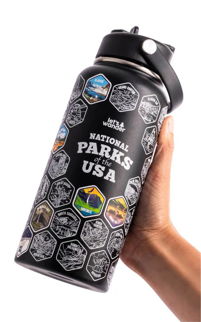 Lets Wander™ National Parks Water Bottle + Stickers