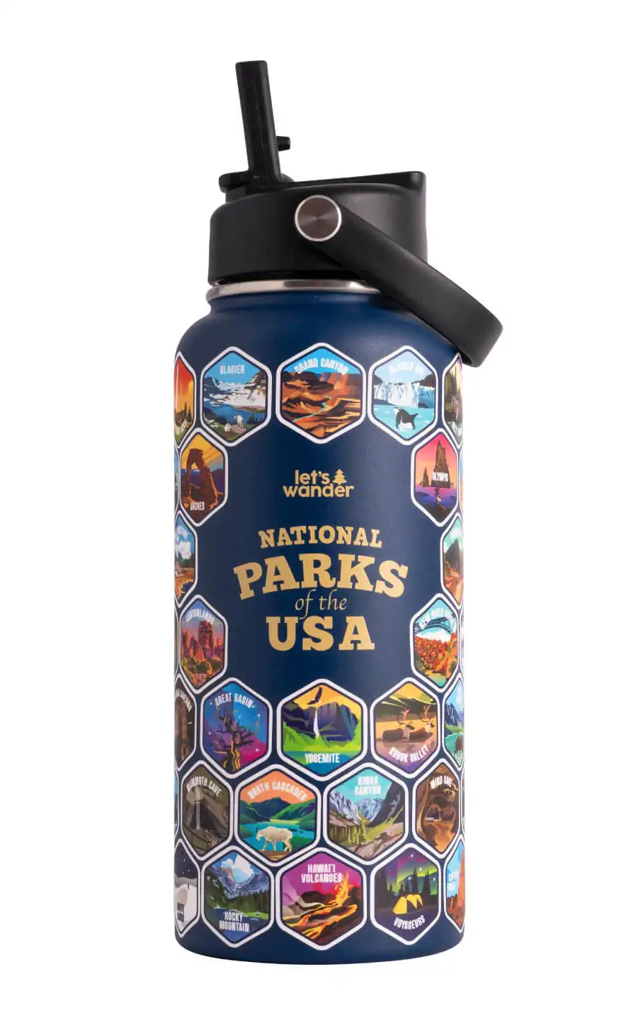 Lets Wander™ National Parks Water Bottle + Stickers