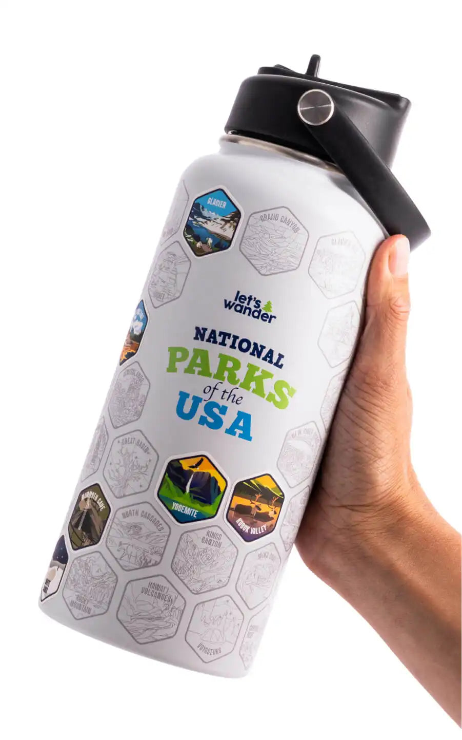 Lets Wander™ National Parks Water Bottle + Stickers