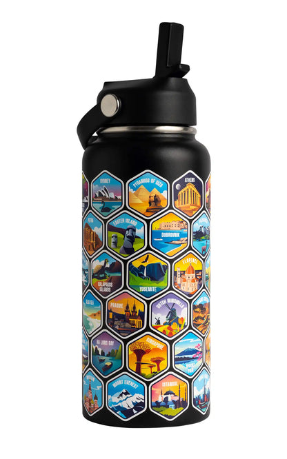 Lets Wander™ World Explorer Water Bottle + Sticker Set